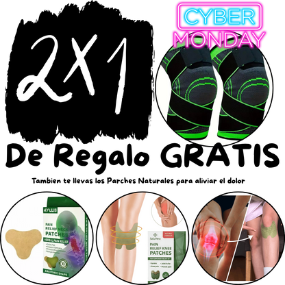 2 Rodilleras de Soporte + Parches Naturales para mantener tus Rodillas Fuertes y sin Molestias.