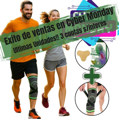 2 Rodilleras de Soporte + Parches Naturales para mantener tus Rodillas Fuertes y sin Molestias.